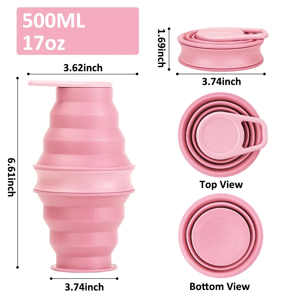17 oz Collapsible Silicone Water Bottle 2