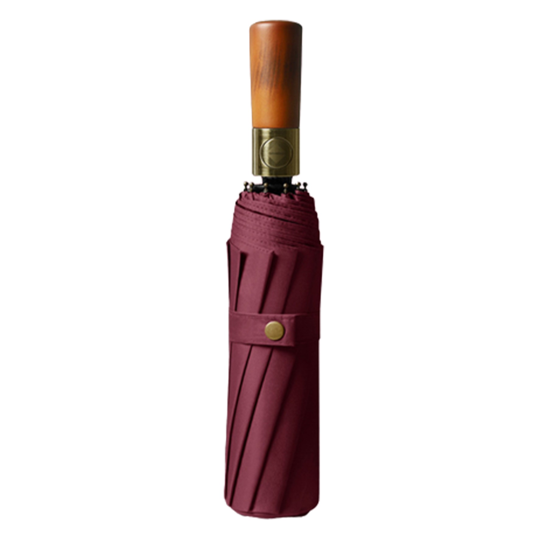 23-Inch Tri-Fold Automatic Umbrella With Original Wooden Han 2