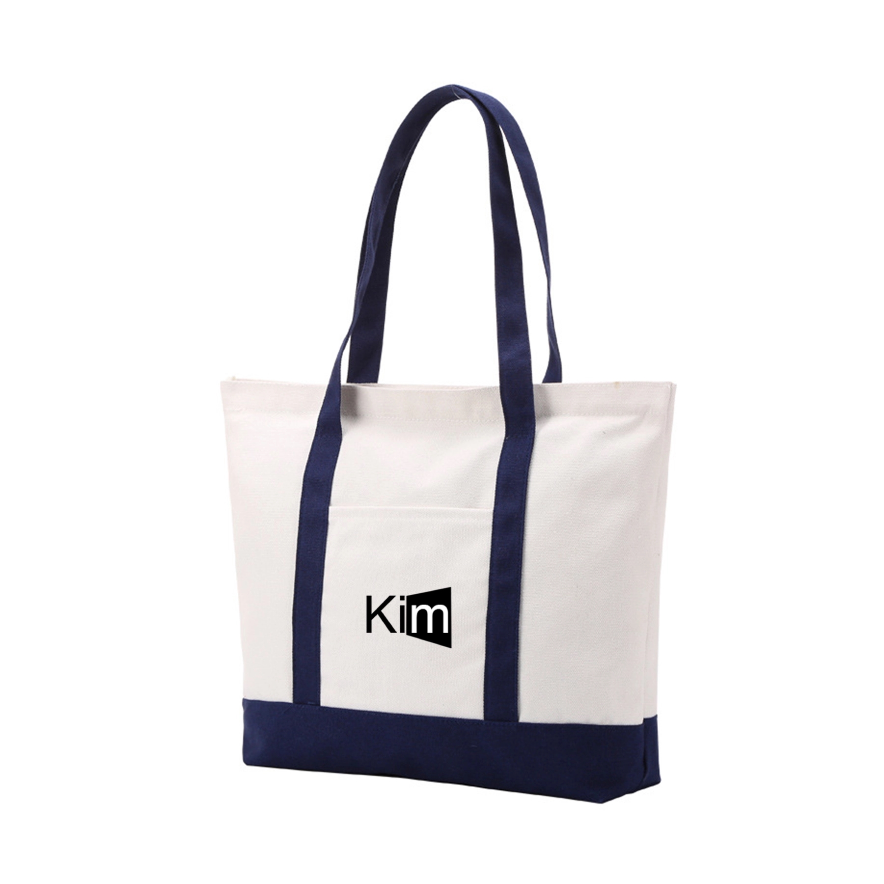 Open Top Heavy Duty Deluxe Tote Bag With Outer Pocket, custom tote bag with logo imprint 3