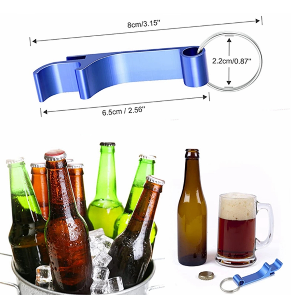 Aluminum Beer Bottle Opener Keychain 3