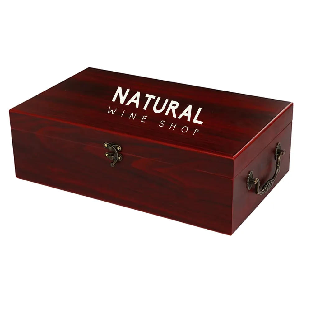2-Bottle Red Wooden Wine Gift Box 5
