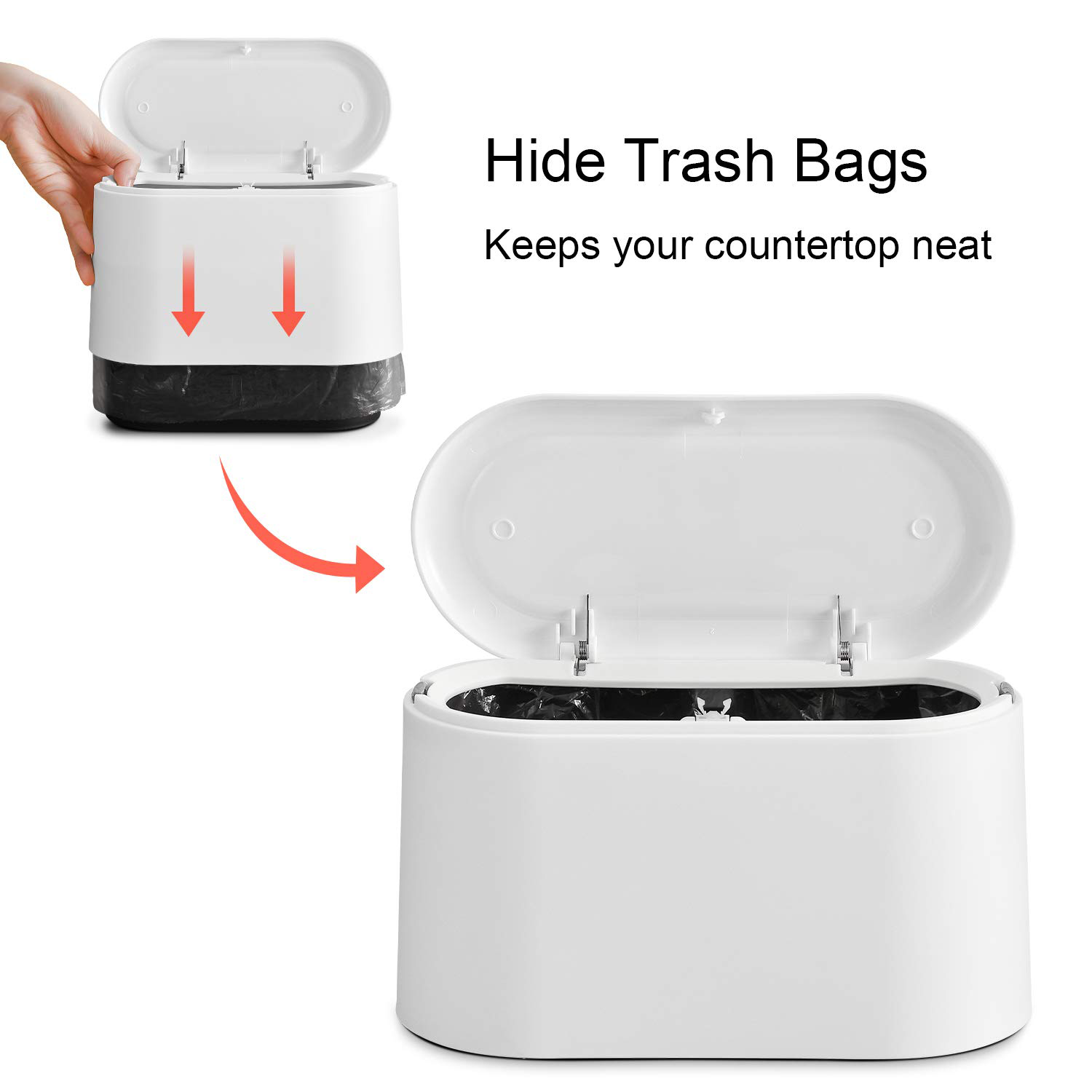 Mini Trash Can with Lid 5