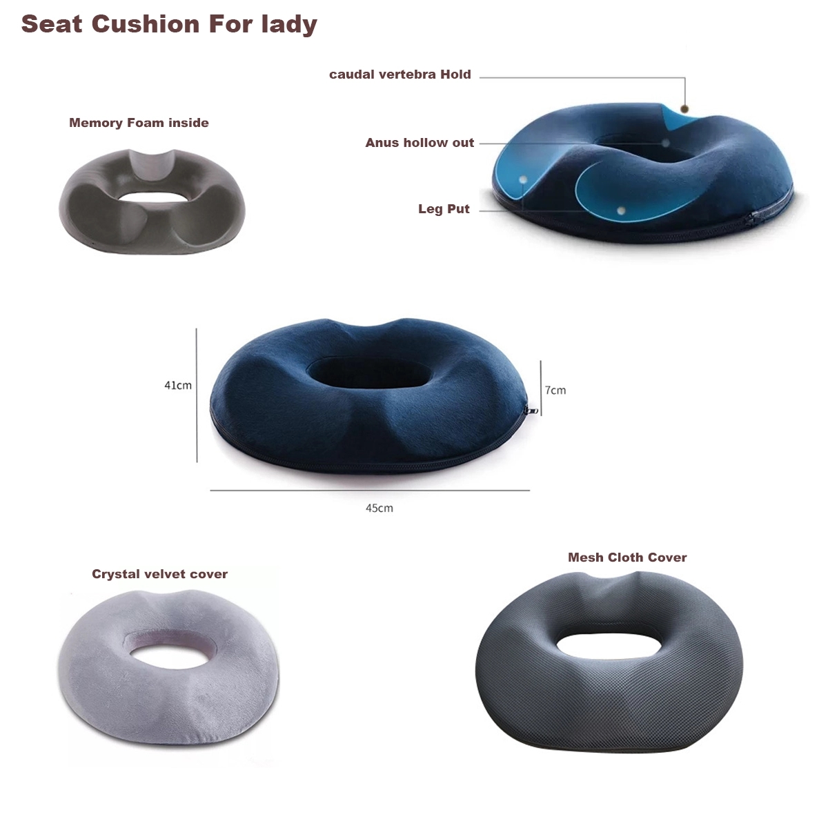 Donut Tailbone Pain Relief Seat Cushion For Lady 2