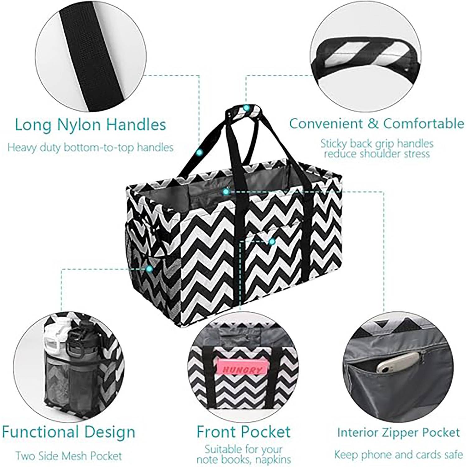 Large capacity foldable multifunctional portable handbag 2