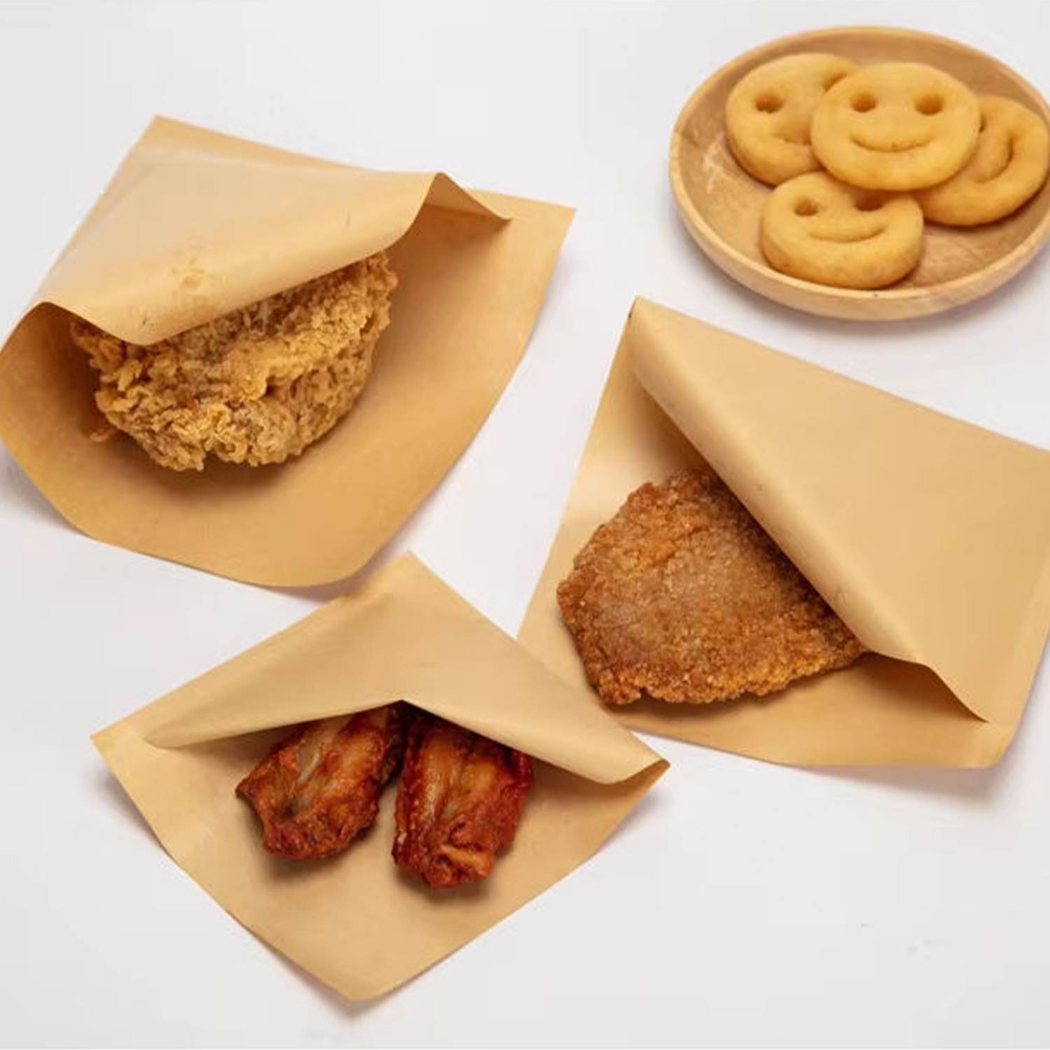 100PCS/Pack Custom Greaseproof Kraft Paper Bags 6