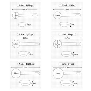 6 In 1 Stainless Steel Measuring Spoons Set With Engraved Measurement Marks 6