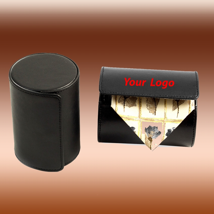Black Genuine Leather Single Tie Case 2