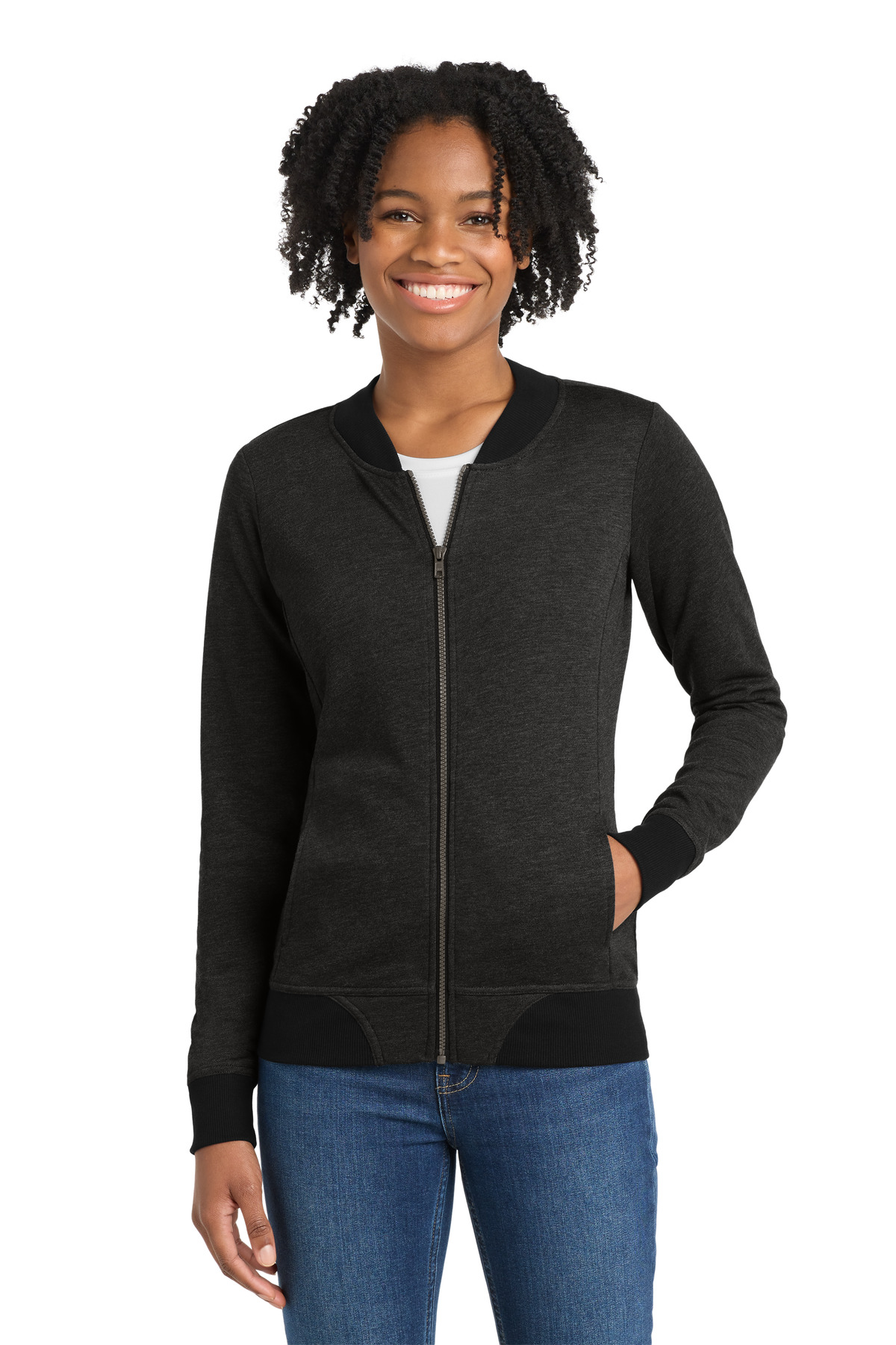 Sport-Tek Women's Lightweight French Terry Bomber LST274 5