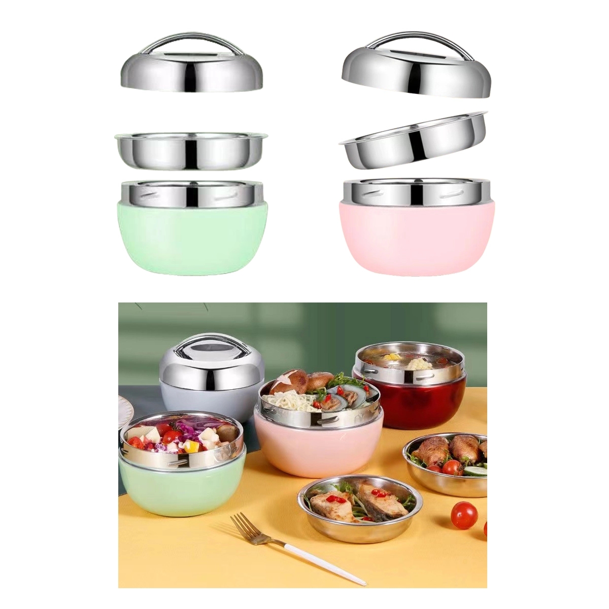 2 Tier 28Oz Lunch Box Apple 4
