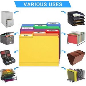 Plastic Colored File Folders - (6 Pack) 3