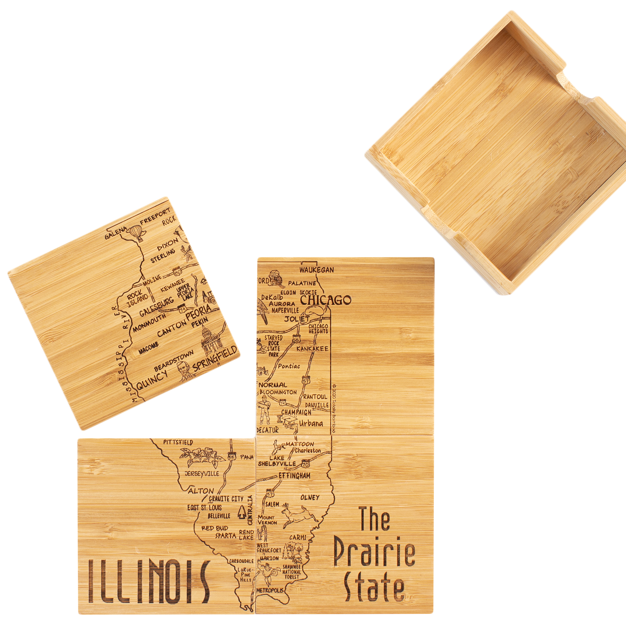 Illinois Puzzle Coaster Set 13