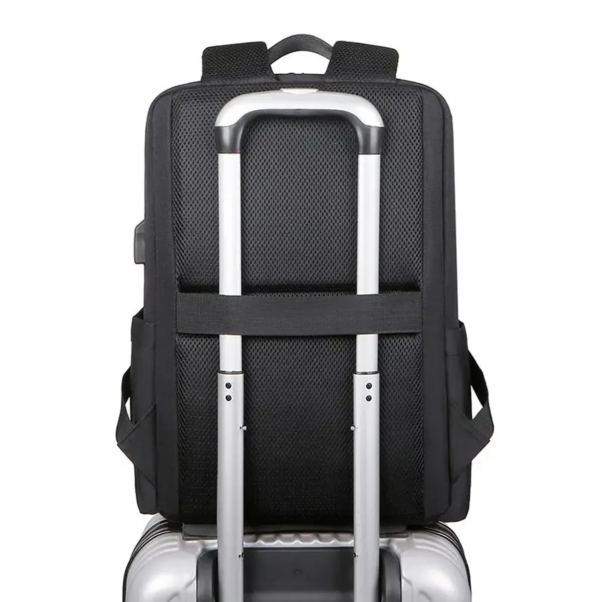 Anti-theft Waterproof Men Business USB Port Laptop Backpack 8