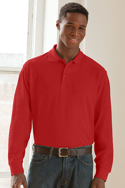 Long Sleeve Soft-Blend Double-Tuck Pique Polo 7