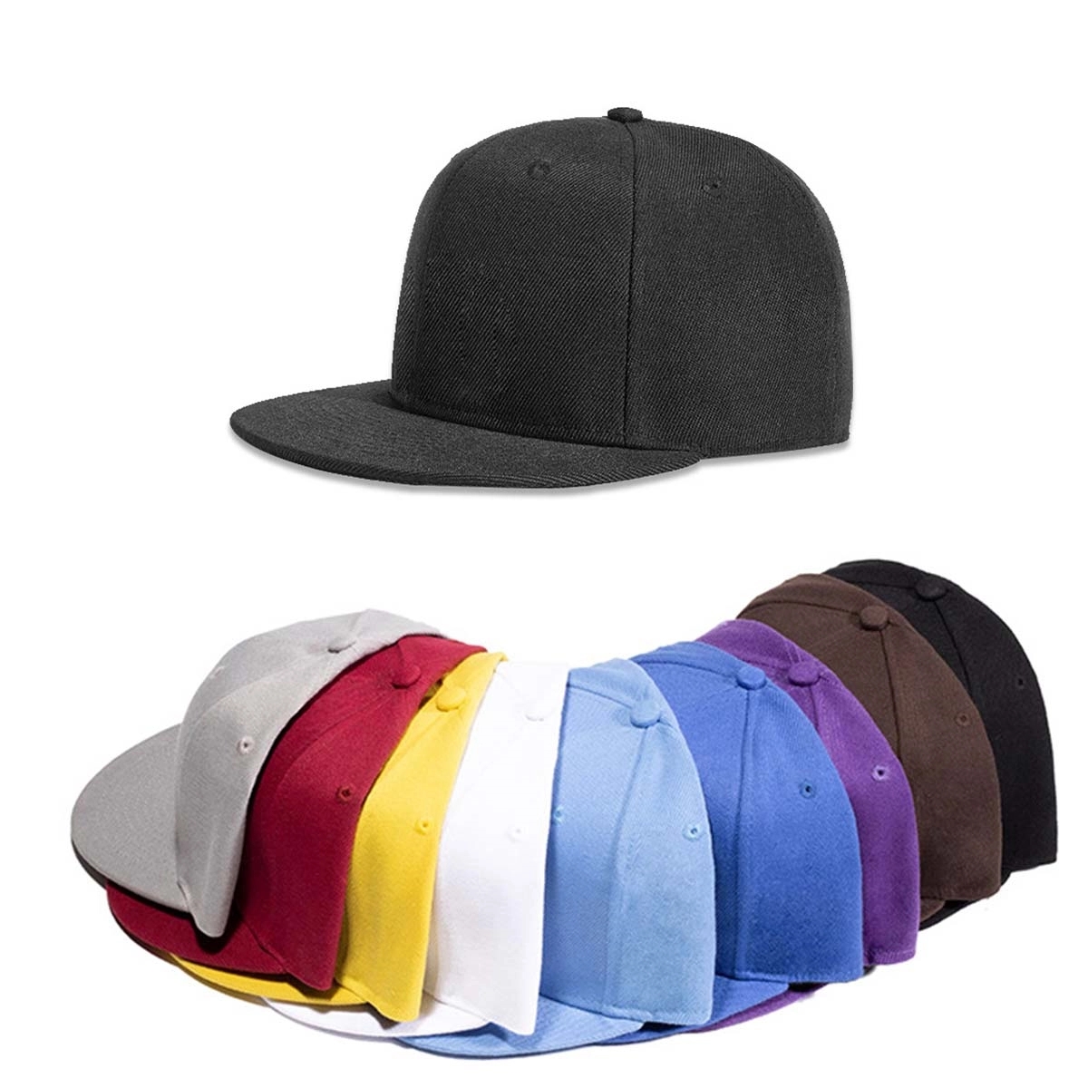 Adjustable Unisex Panel Flat Baseball Cap
