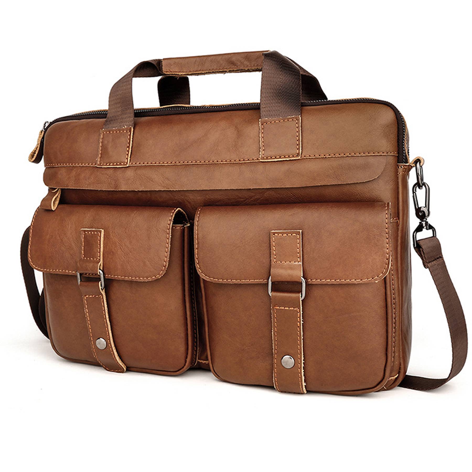 Vintage Leather Travel Messenger Office Crossbody Bag 1