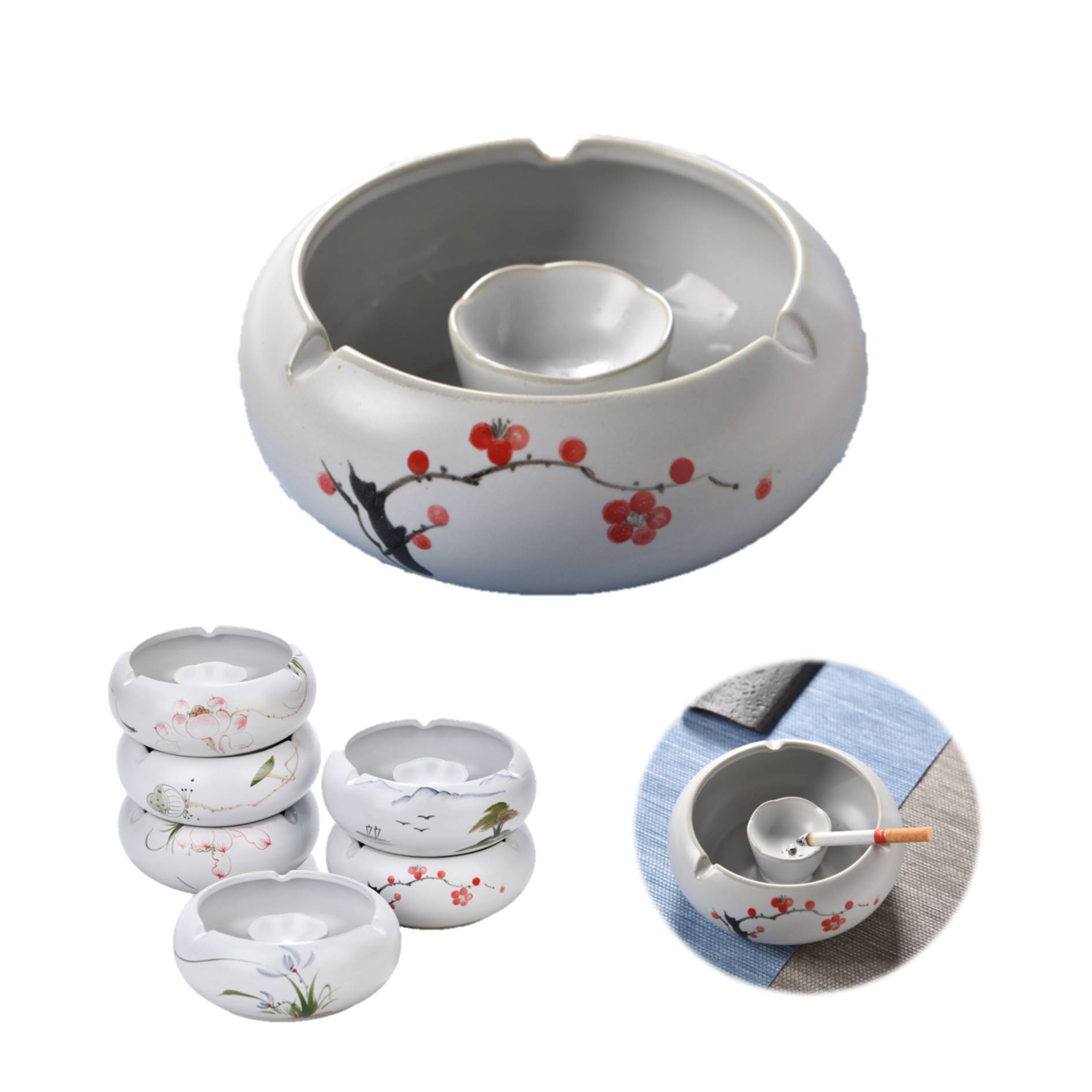 Creative Retro Hand-Painted Ceramic Ashtray 3