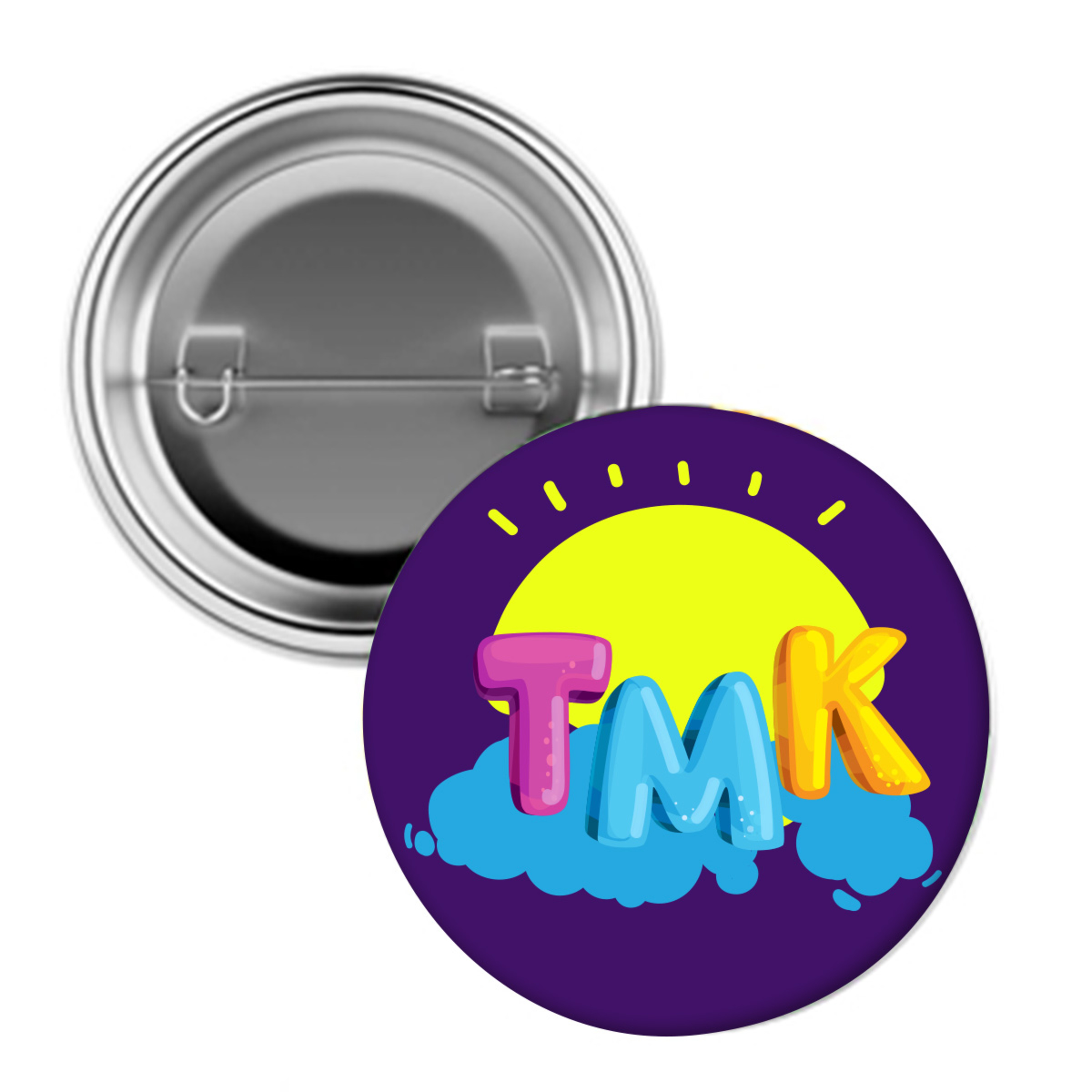 1.5 Round tin badge label pin 1