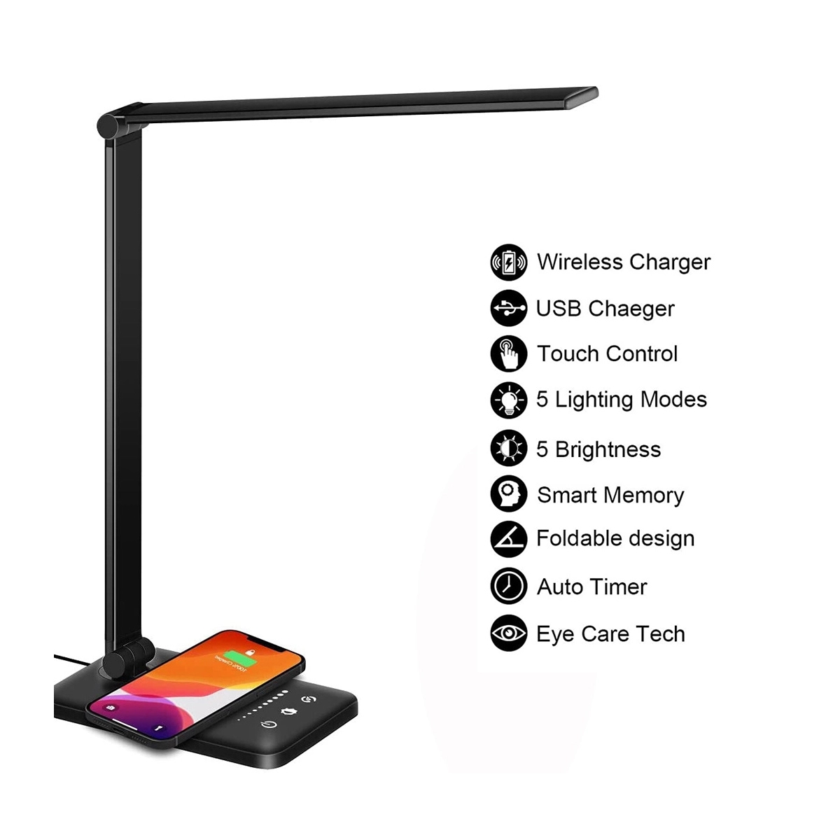 Multifunctional LED Desk Lamp with Wireless Charger 3