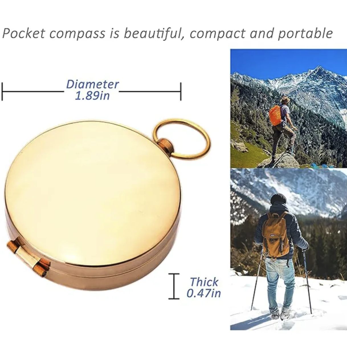 Pocket Watch-Style Luminous Compass 4