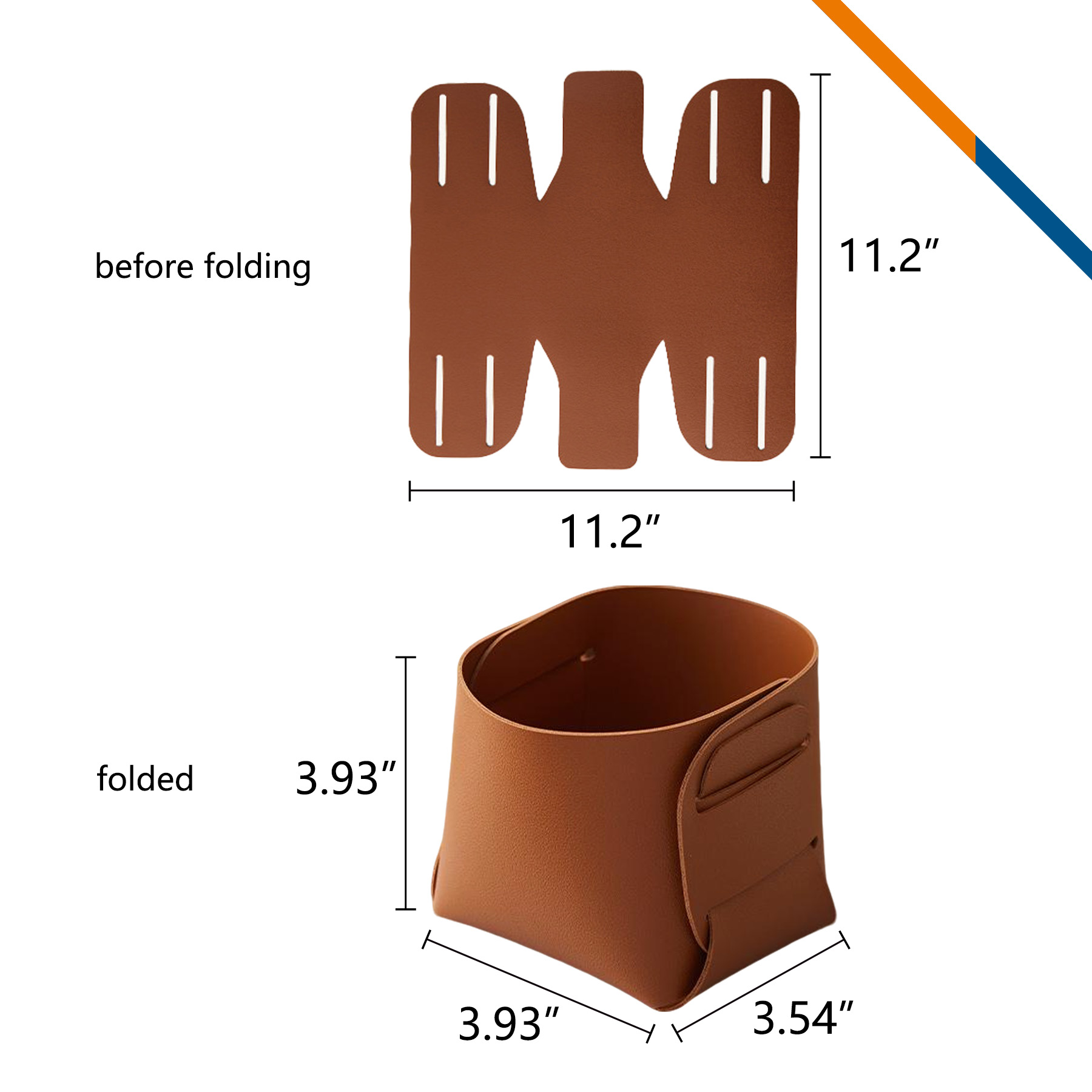 TidyLea PU Leather Foldable Desktop Storage Box 4