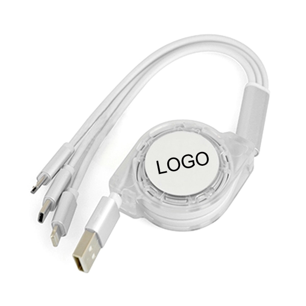 Promotional 3 in 1 Reel Charging Cable 1