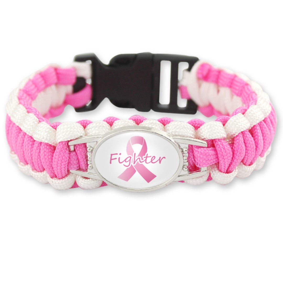 Breast Cancer Paracord Survival Bracelet 18