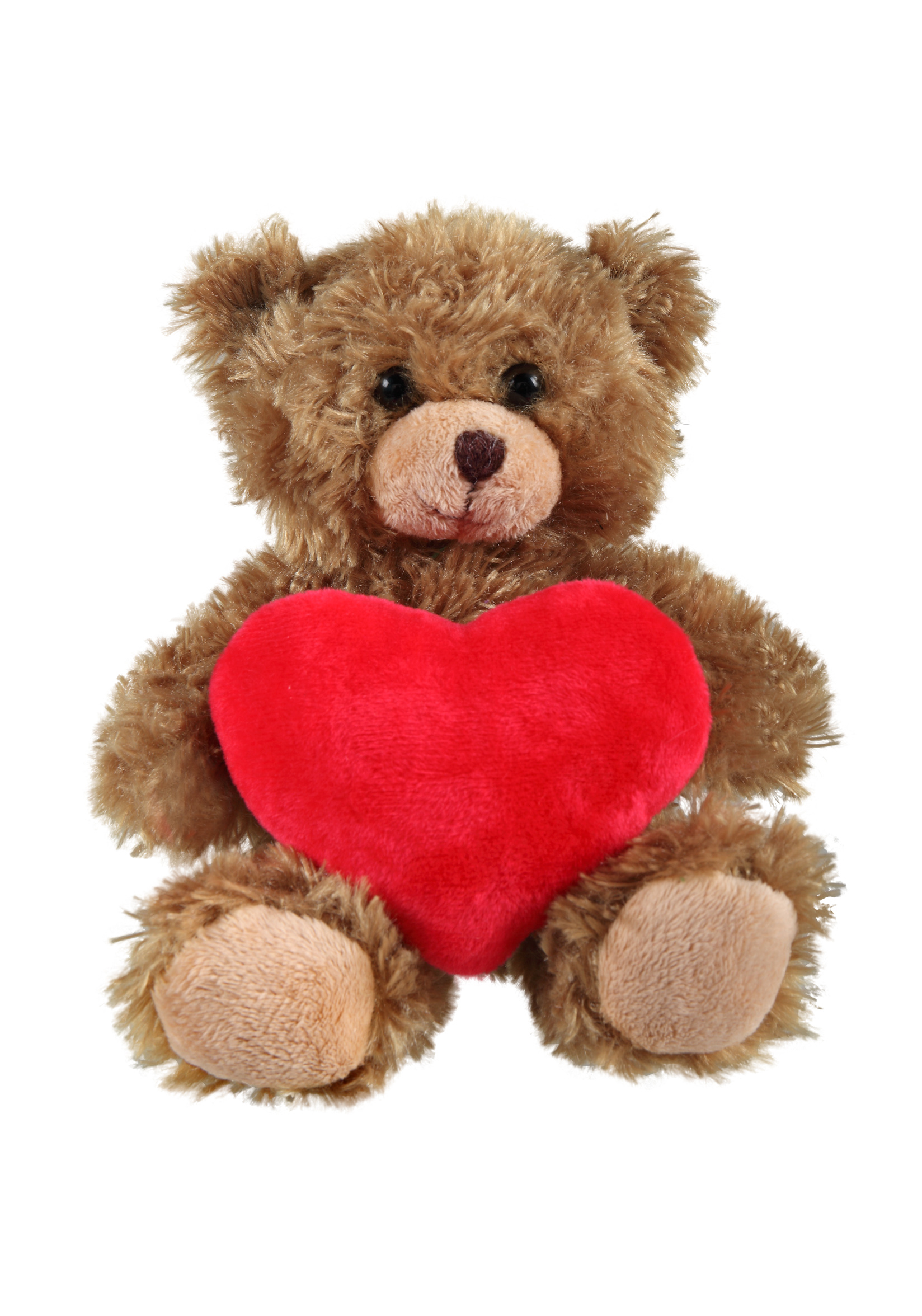 soft plush Mocha Curly Sitting Bearwith heart
