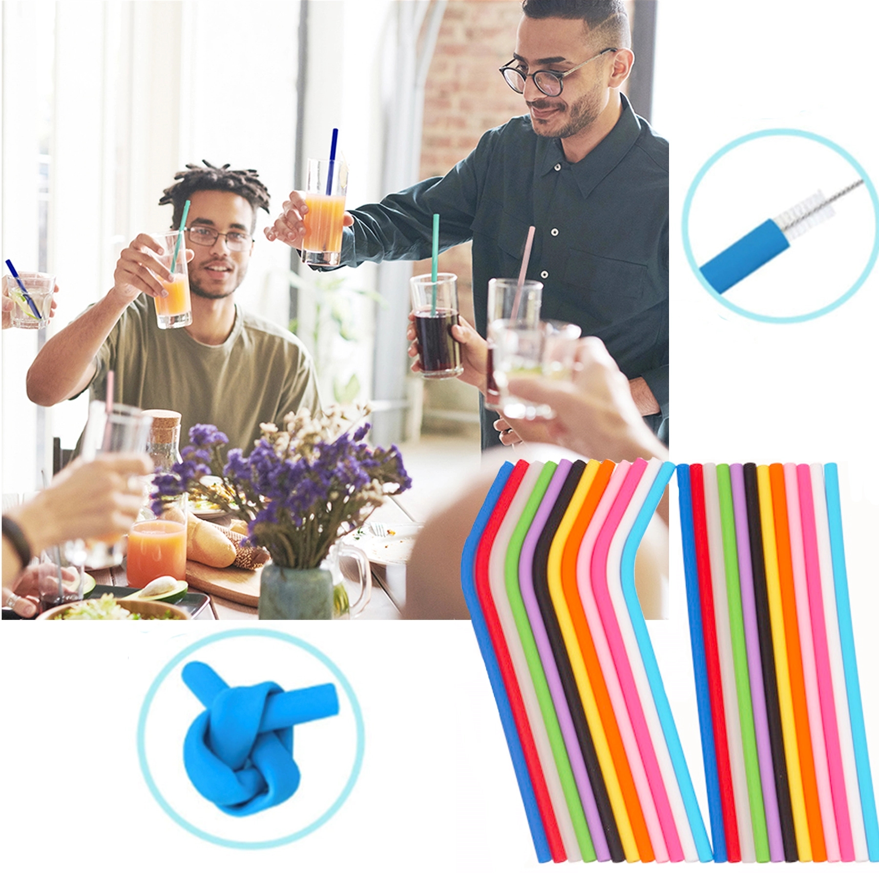 Foldable Silicone Straw Kit 5