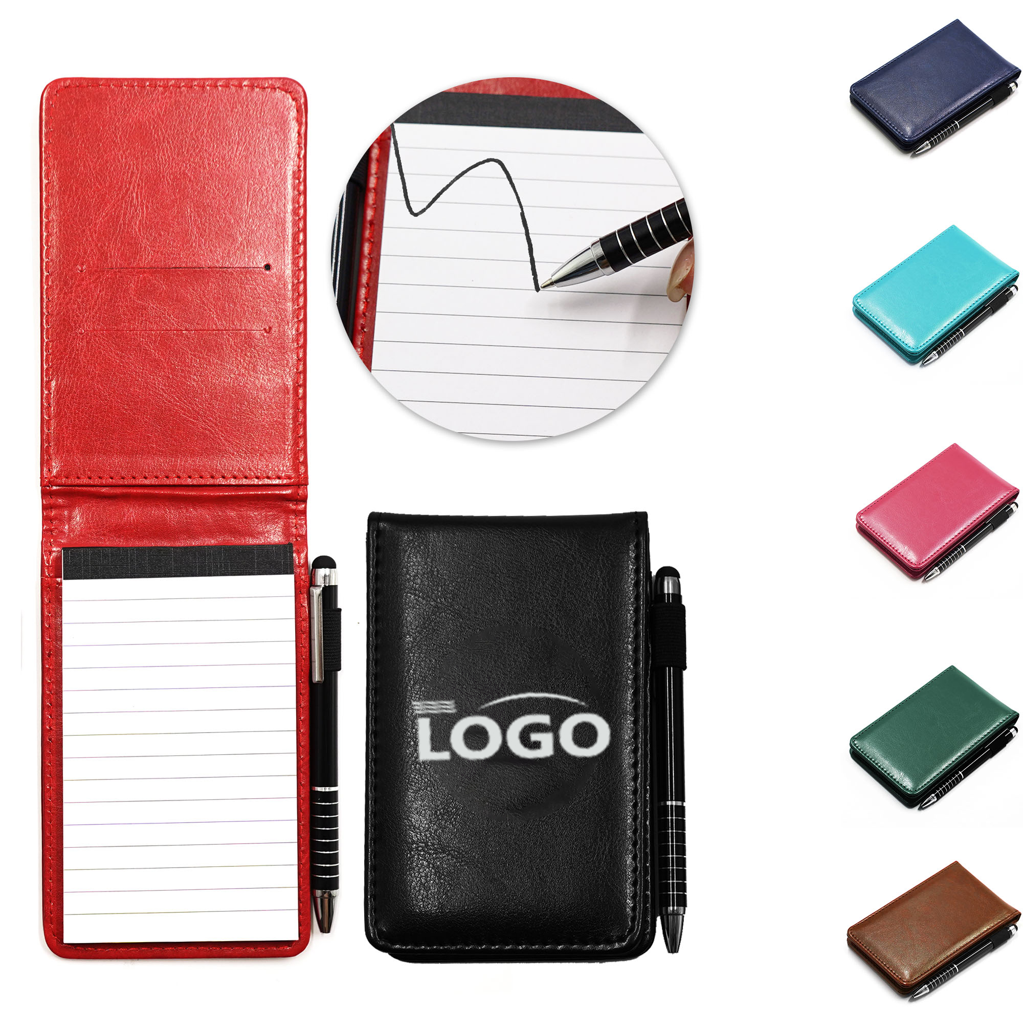 Compact Leather Notepad with Pen Slot 1