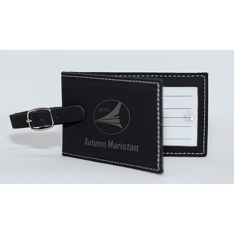 Black Leatherette Luggage Tag