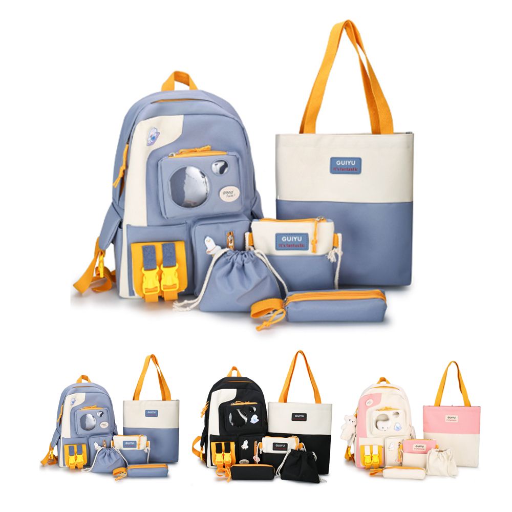 5PCS Set Premium Canvas School Backpack 7