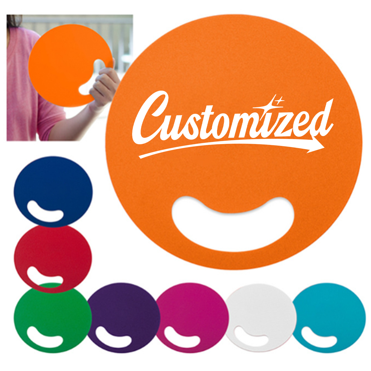 Custom PP Hand Fan Cheer Paddle with Handle 6
