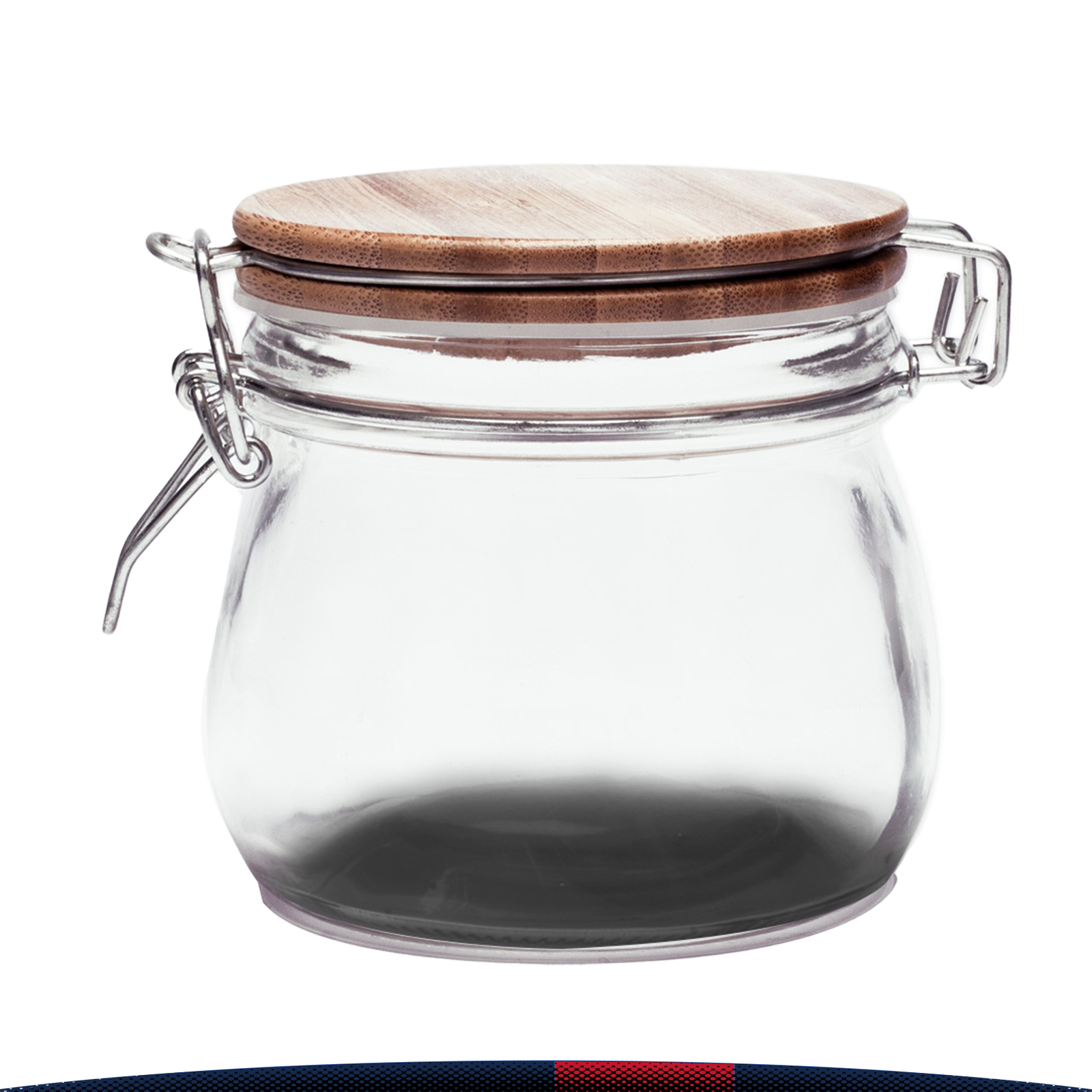 16 oz Glass Candy Jars with Wire Wooden Lids 8