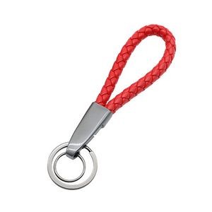 Woven PU Leather Keychain With Long Buckle 4