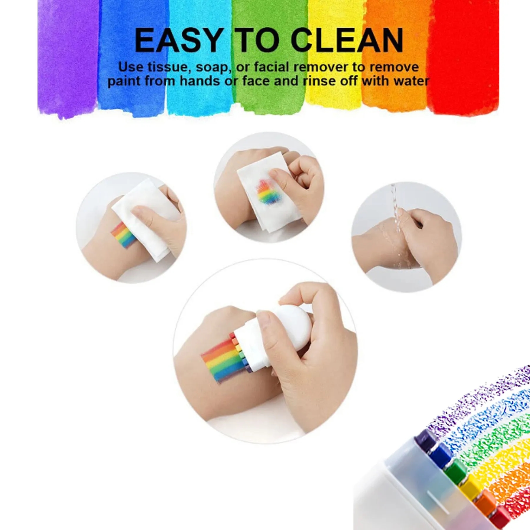 6-Color Face Rainbow Paint Pens 4