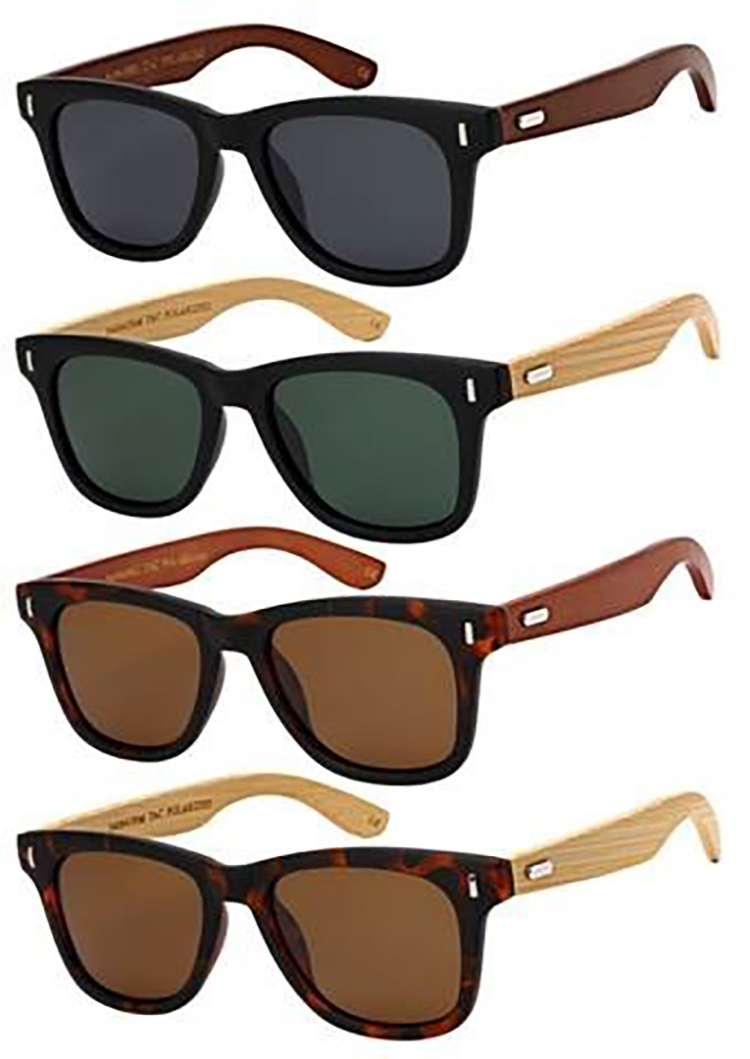 Polarized - Ray Cali Bamboo Sunglasses (Wayfarer Style) 1