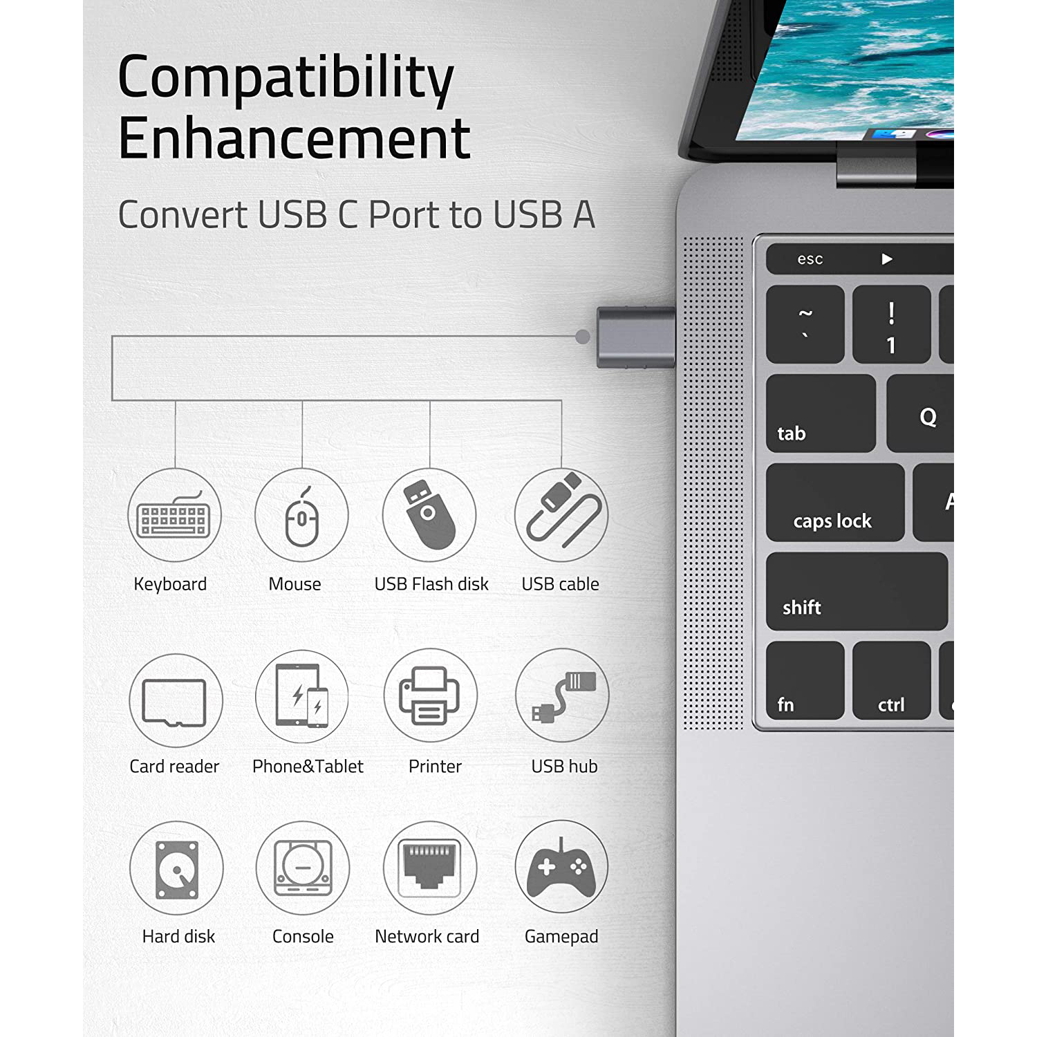 USB Type-C to USB 3.0 Adapter – Compatible with MacBook Pro & More Devices 16