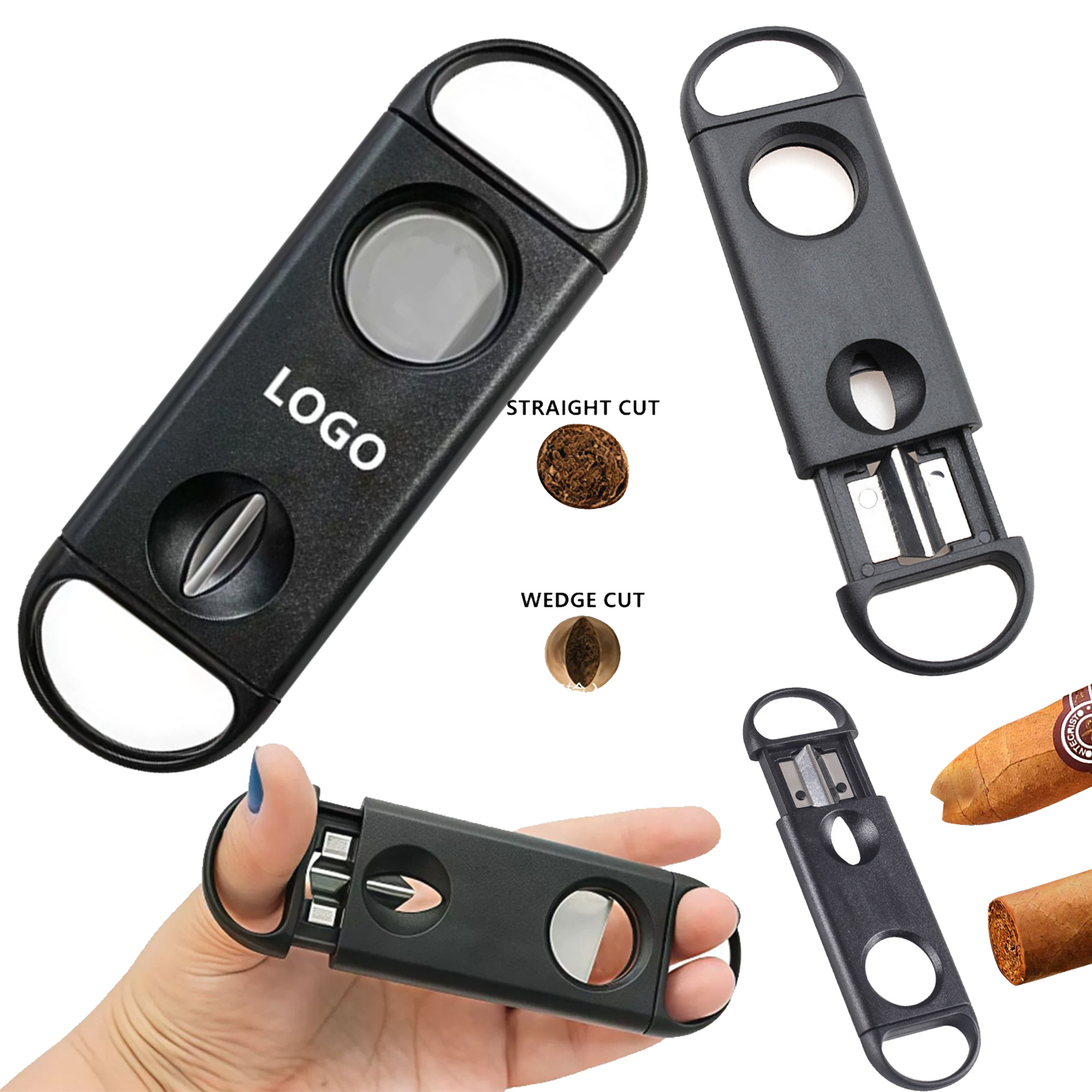 2 In 1 Cigar Cutter Dual Blade V-Cut And Regular Circle 2