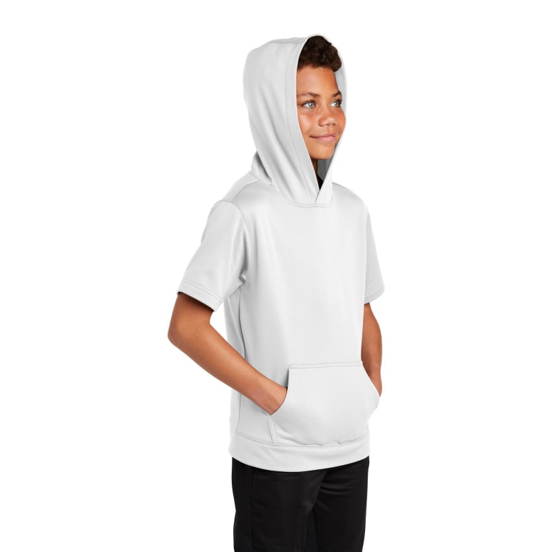 Sport-Tek Youth Sport-Wick Fleece Short Sleeve Hooded Pullover. 15