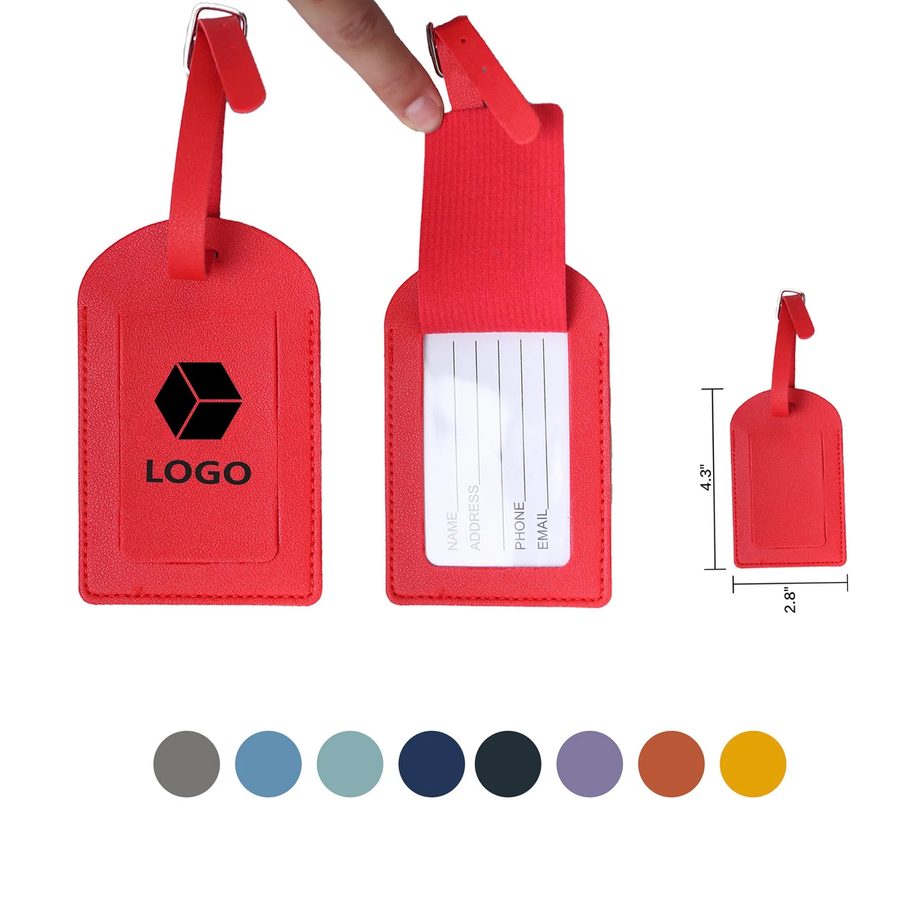 Soft PU Luggage Tag with Privacy Cover MOQ50 3