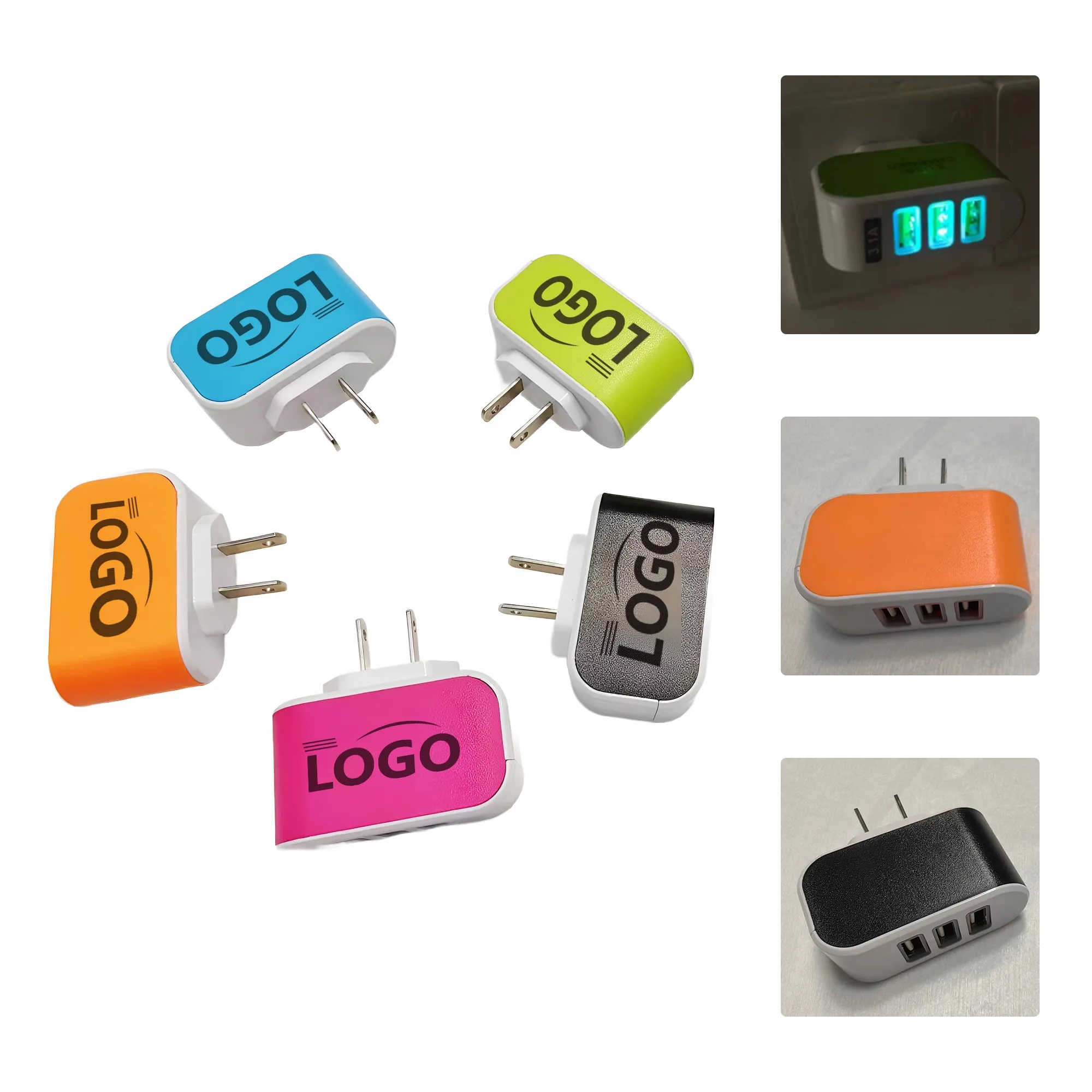 MOQ20 Custom Candy Colored Multi Functional Charger