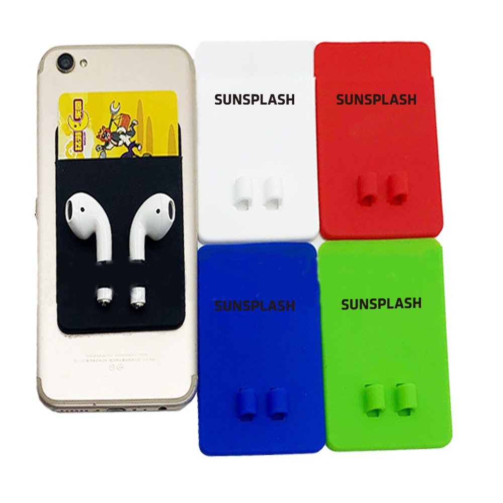Multicolor Silicone Phone Wallet With Earbuds Holder 2