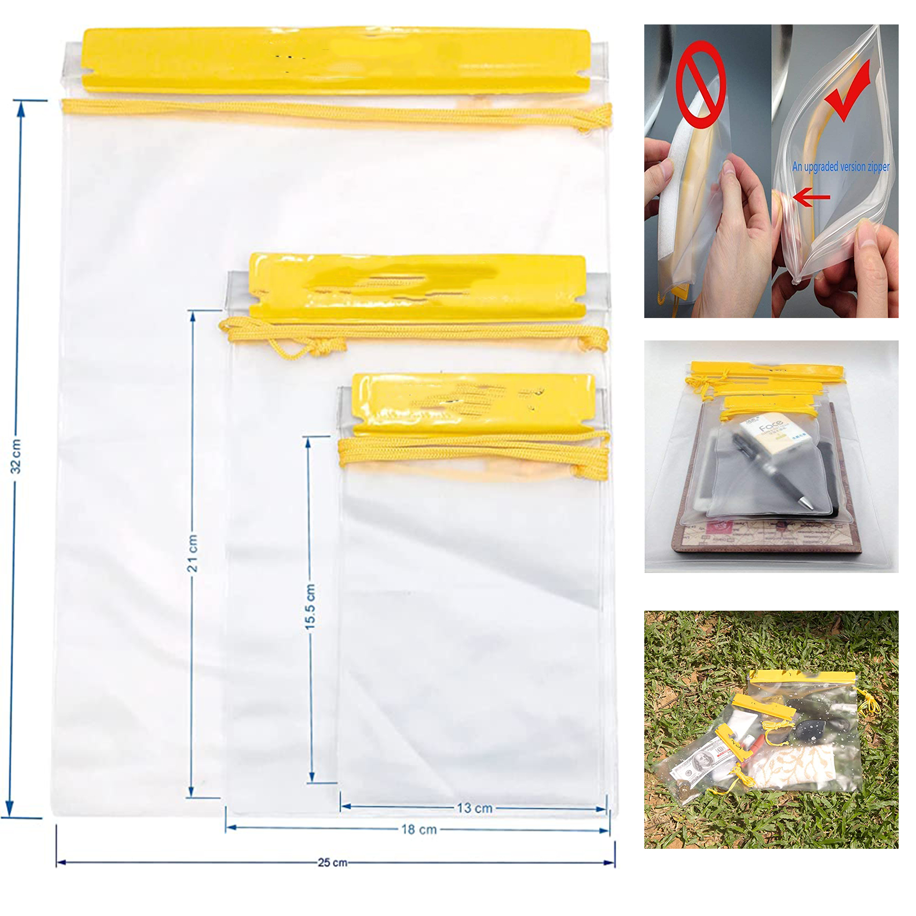 Three Piece Set Transparent Waterproof Bag  2