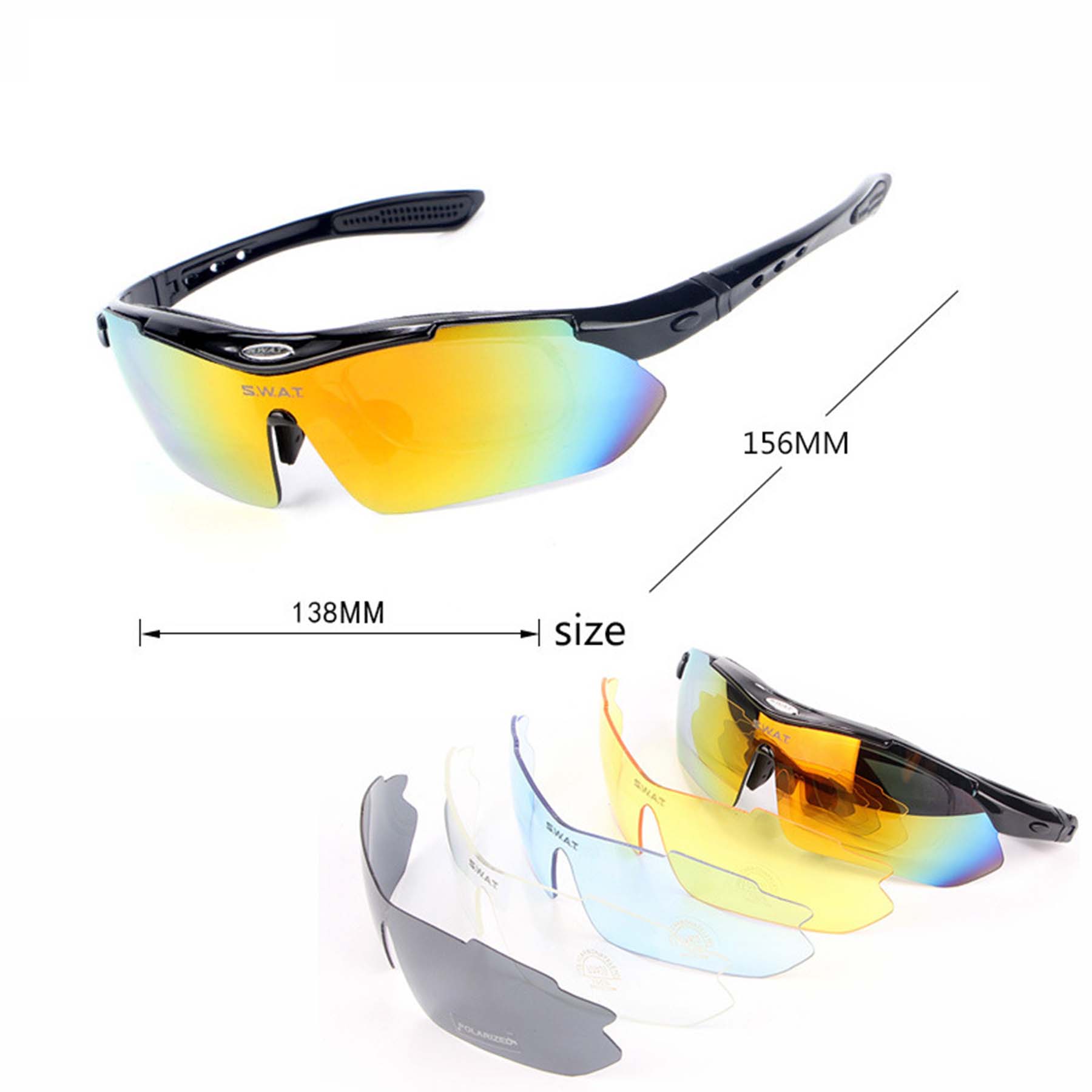 Polarized 5 Lens Cycling Sunglasses 2