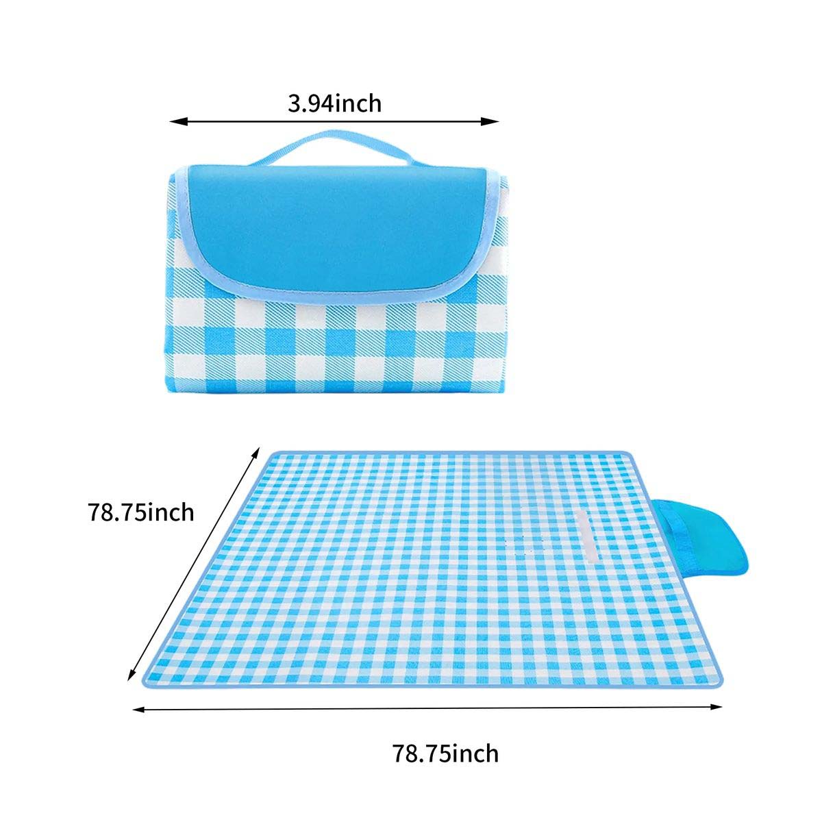 Large Outdoor Picnic Mat 78 Inch Square with Handle 5
