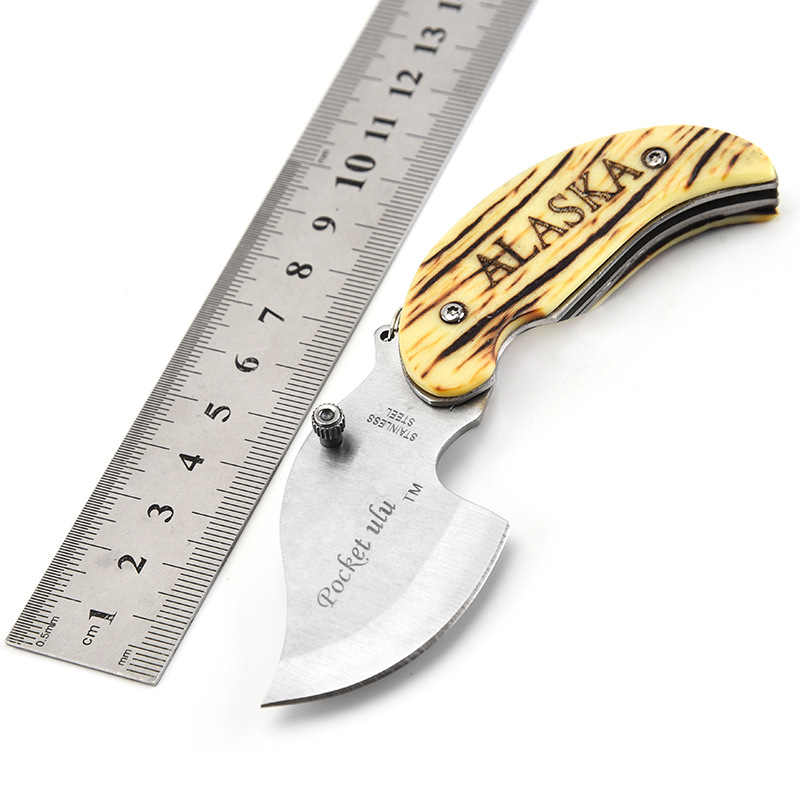 Leaf Shape Stainless Steel Folding Pocket Knife 1