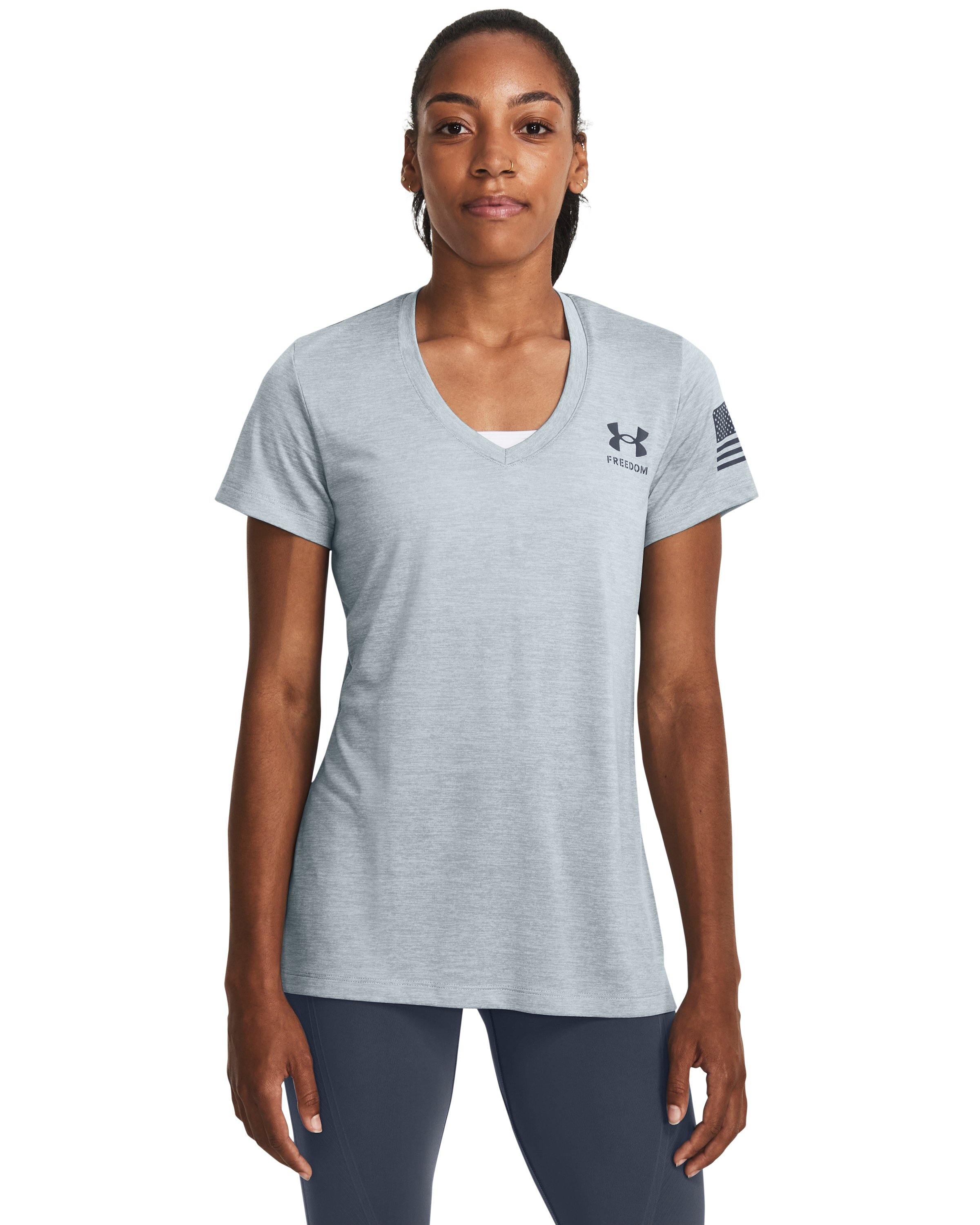 UA Tech Freedom Women's Short Sleeve V-Neck 3