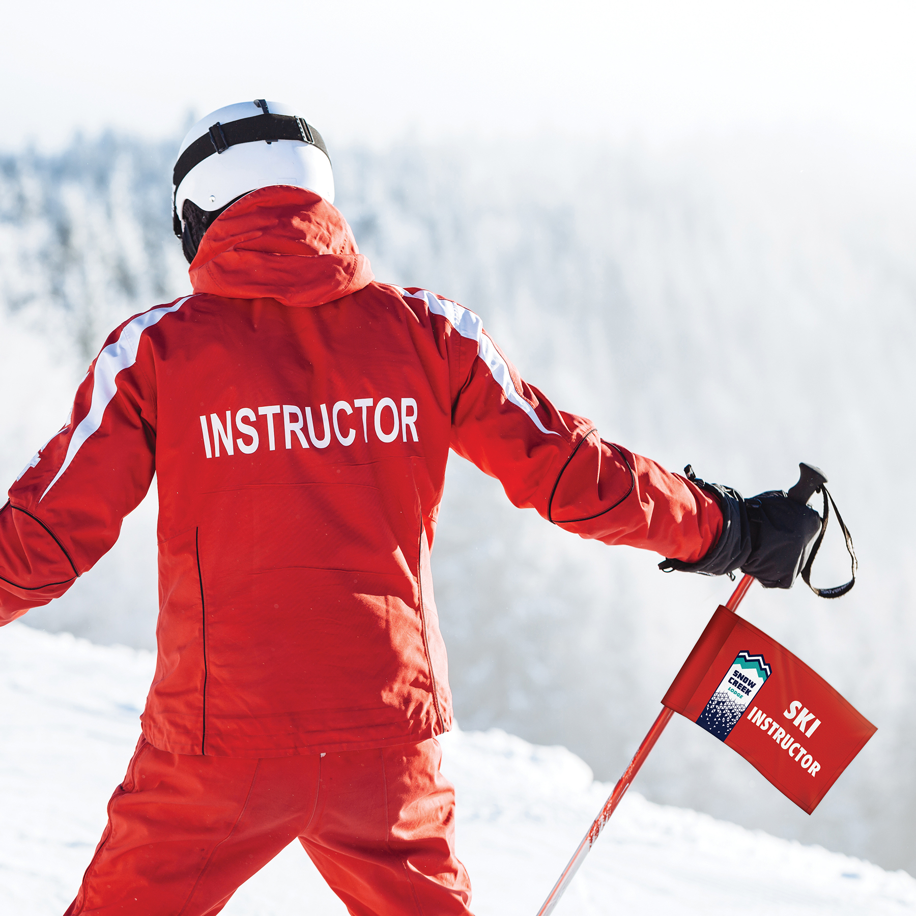 9" X 6" Double Sided Rectangle Ski Pole Flag 3