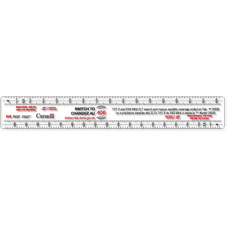 .060 Clear Plastic Ruler 1.75"x12.25" Rectangle / Round Corner, Spot Colour Imprint