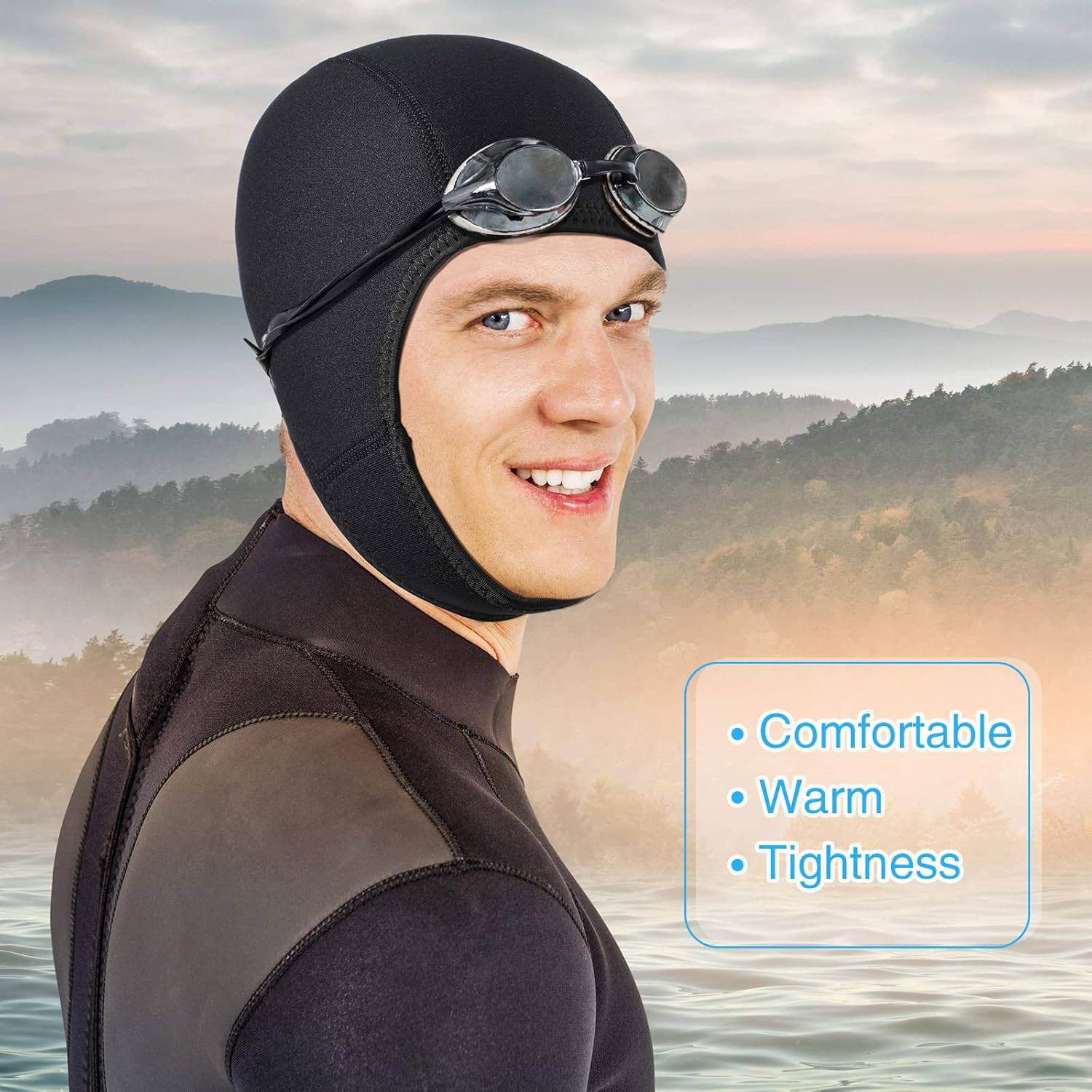 Soft Neoprene Diving Hood w/ Chin Strap for Men Women 7